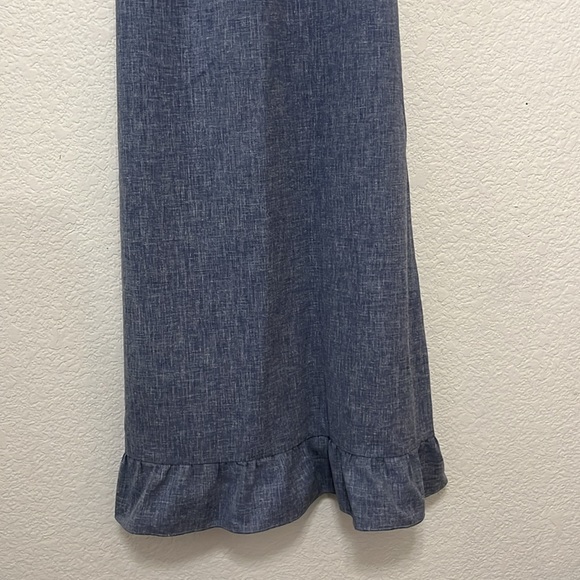 Young Edwardian Vintage Chambray Maxi Dress - Picture 10 of 17